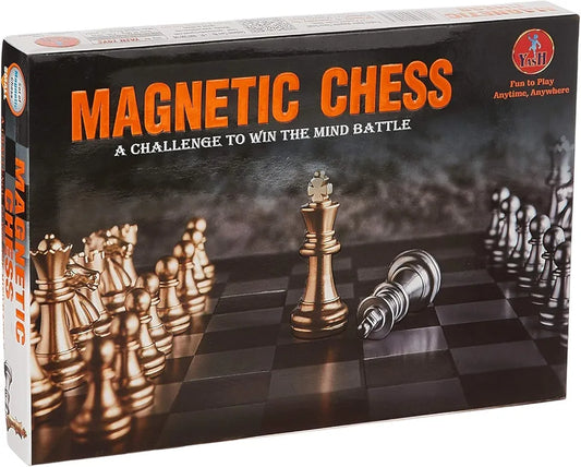 Magnetic Challenge Chess Set with Magnetic Pieces and Extra Queens for 2 Players Kids and Adults