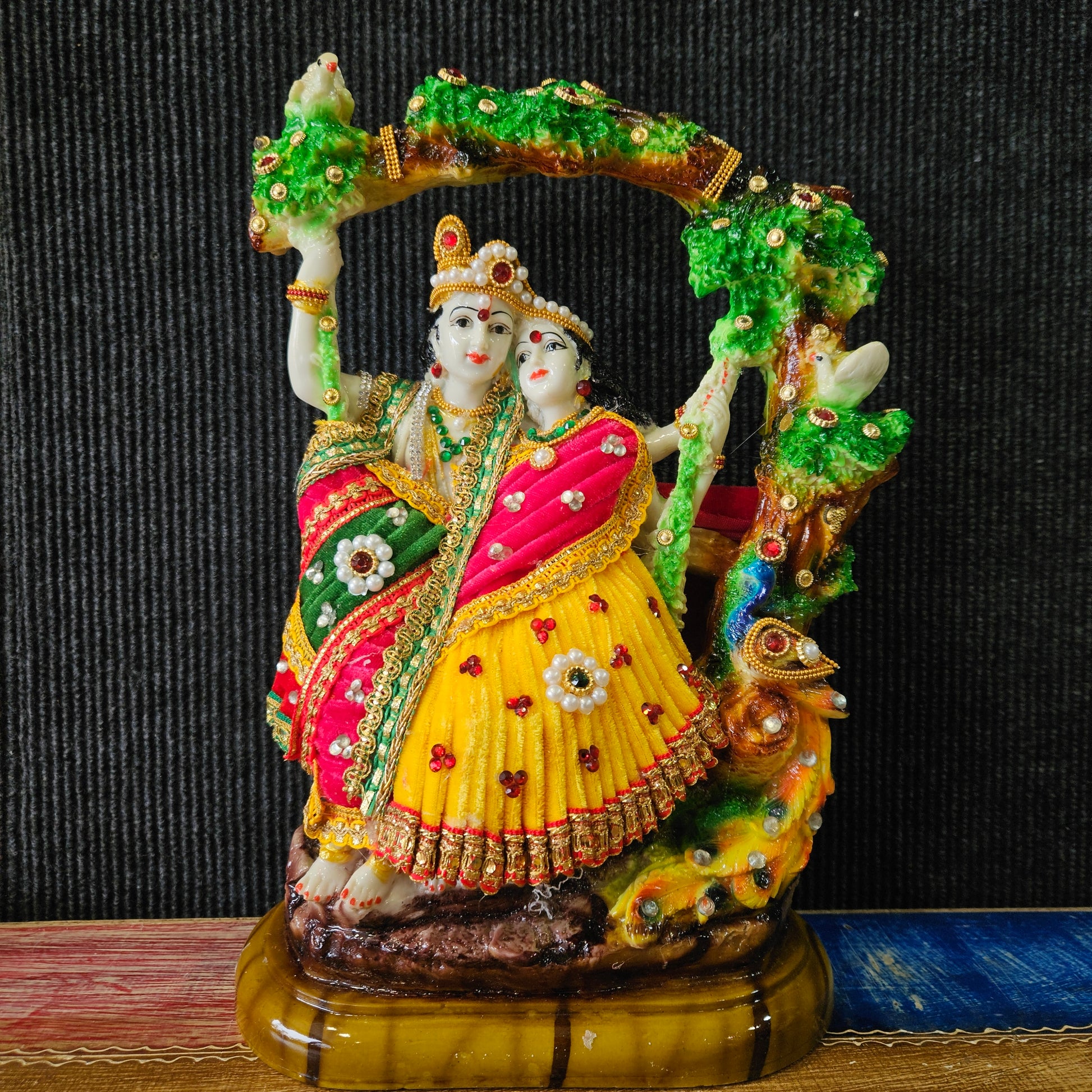 Decorative Showpiece Radha Krishna Idol Statue Murti Figurine for Home Temple Poojan Use Office Temple and Gifting