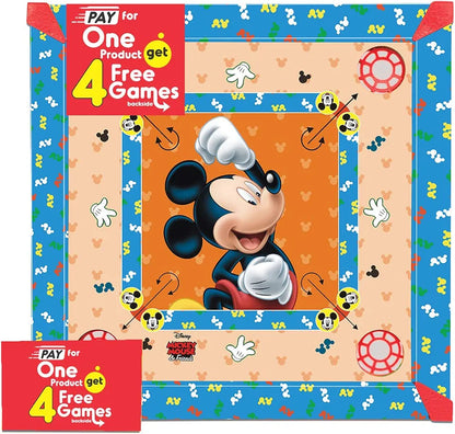 ITOYS Mickey mouse edition Carrom Board for Kids Big Size with Ludo on Back Side Carrom Board Game for Kids