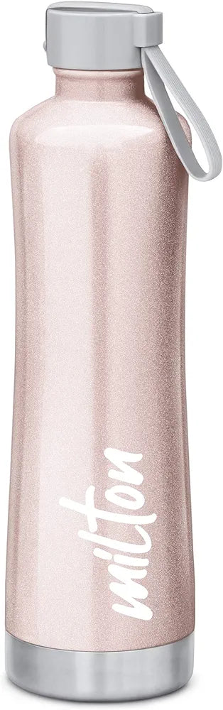 Milton New Tiara 900 Stainless Steel 24 Hours Hot and Cold Water Bottle, 750 ml, Rose Gold Vacuum Insulated double walled easy grip Leak Proof Water bottle