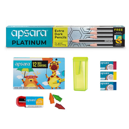 Apsara Scholars Kit All basic stationery needs in one pack Ideal for gifting Attractive pack for the gifting All Stationery Kit use for Exam & Daily perpose Back to School Kit Pack of 1