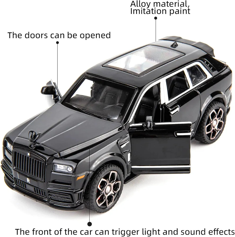 Rolls Royce Cullinan Car Model, Diecast Pull Back Car Toy car, Doors Open, Light and Sound, Boys Toys Kids Adults Gifts