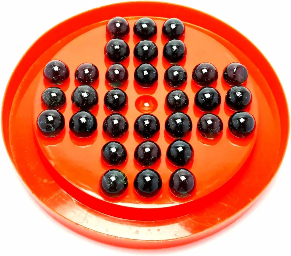 Brainvita Goli kundu Kanche Board Game with 32 Glass Marble Solitaire for 1Player Board Game Indoor Kids Brain Development Mind Challenging Memory Intelligence Game