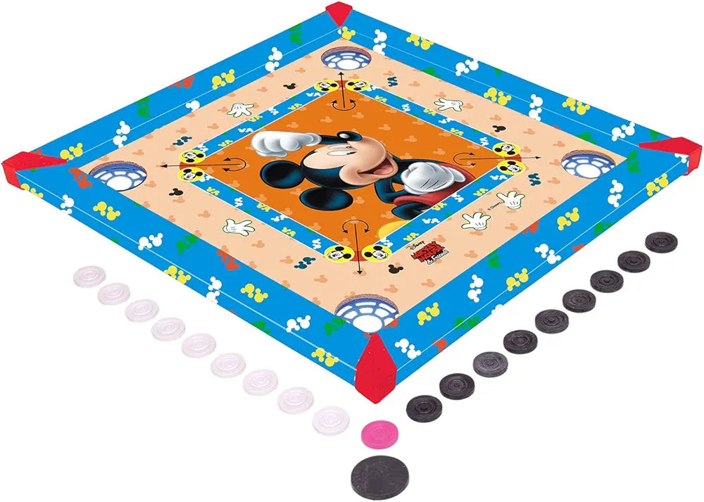 ITOYS Mickey mouse edition Carrom Board for Kids Big Size with Ludo on Back Side Carrom Board Game for Kids