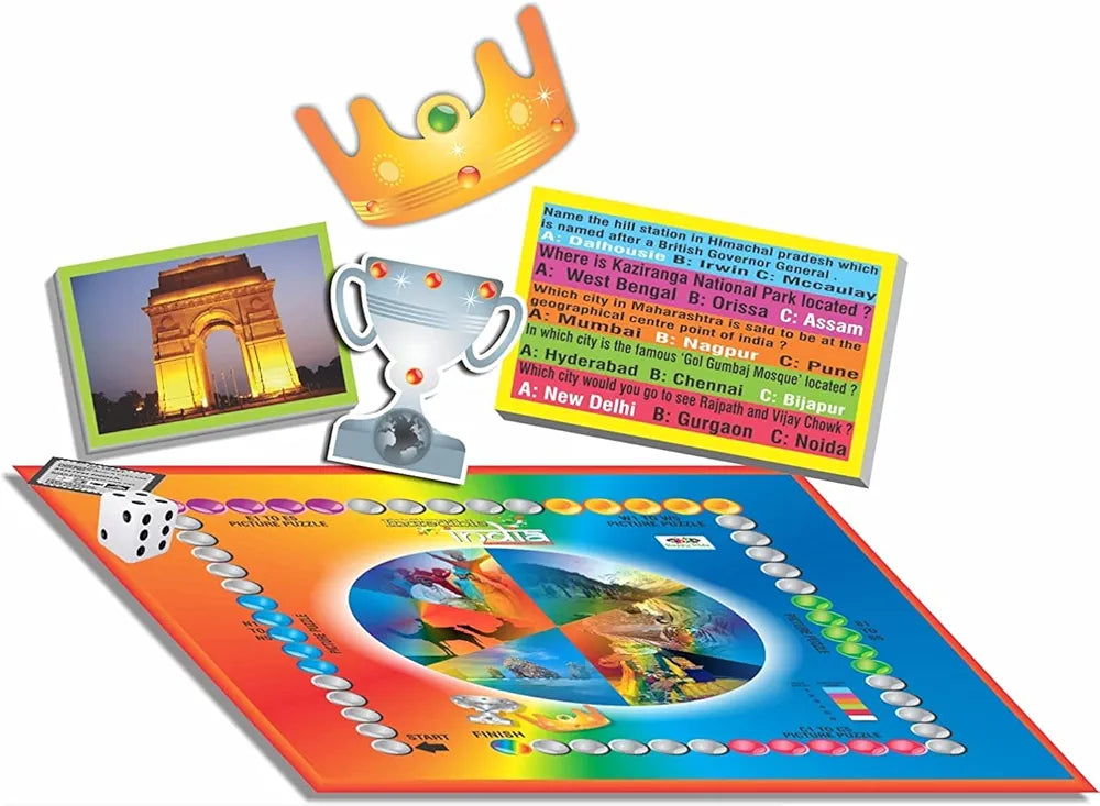 Have Fun While Learning Incredible India for Kids Age 8 years above Unique Travel Quiz Board Game for Kids