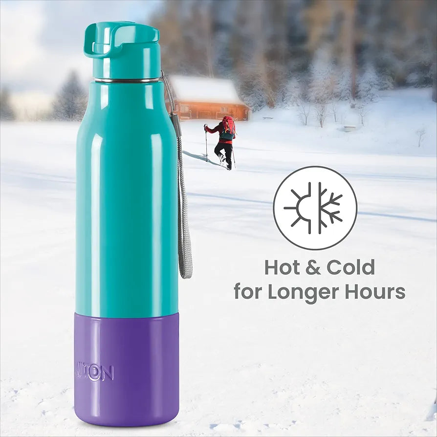 Milton Steel Sprint Insulated Inner Stainless Steel Water Bottle Hot and Cold Easy Grip Leak Proof School, Office,Gym ,Hiking ,Treking ,Travel Bottle