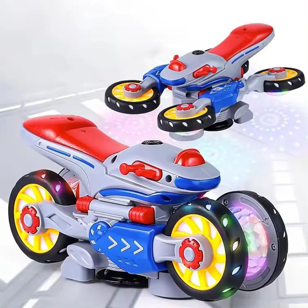 childrens musical electric rotary universal kids toy motorcycle colorful lights electric car toy