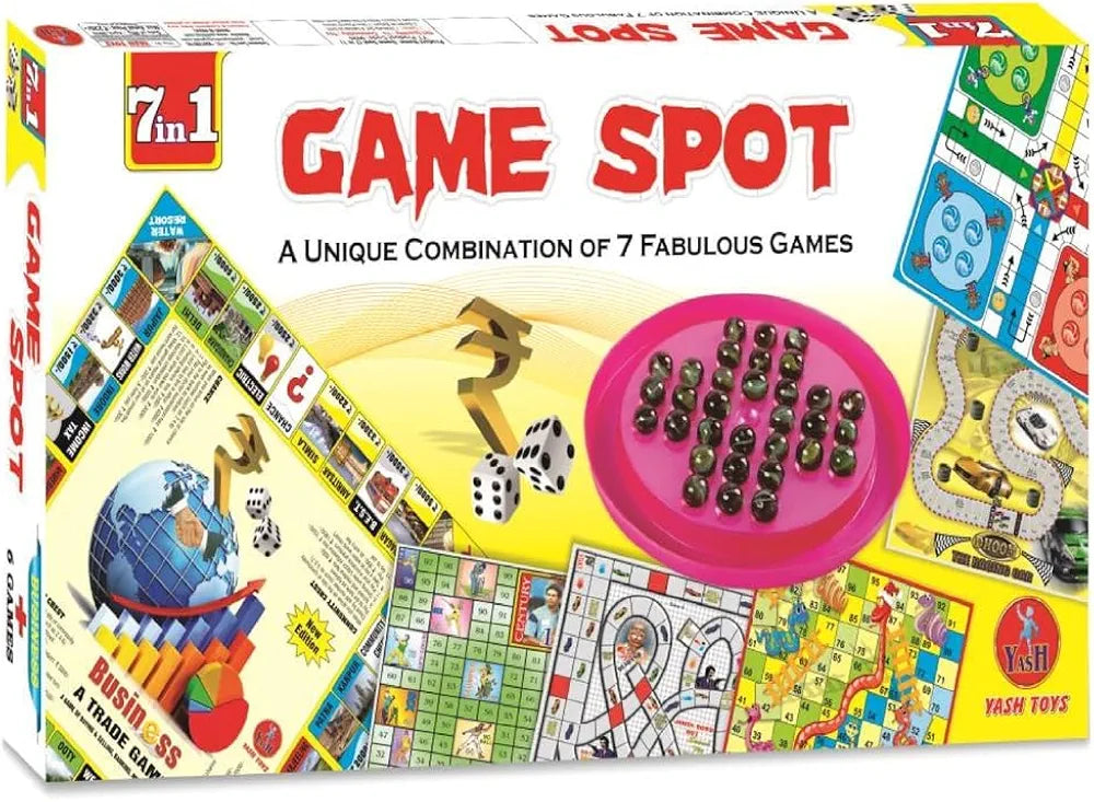 Game Spot The Mega 7 in 1 Extravaganza with Brainvita Brilliance Combo of Games easily portable to any where kit set