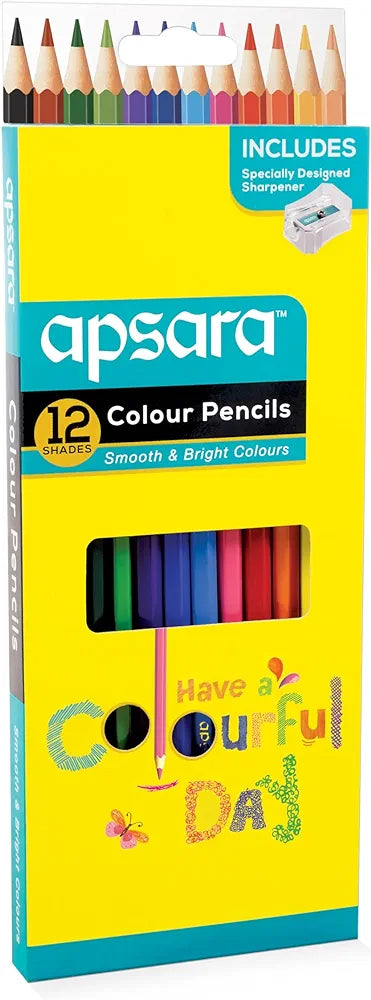 Apsara 12 pieces colour Pencils smooth & bright colours Pencils stationery set for kids Birthday Return Gifts