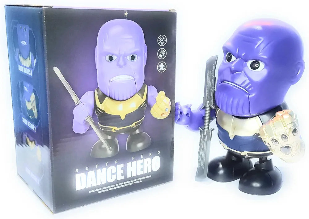 Dancing Marvel super hero characters Electric Dance Hero Robot Figure with Light Sound Dancing Toy for Kids