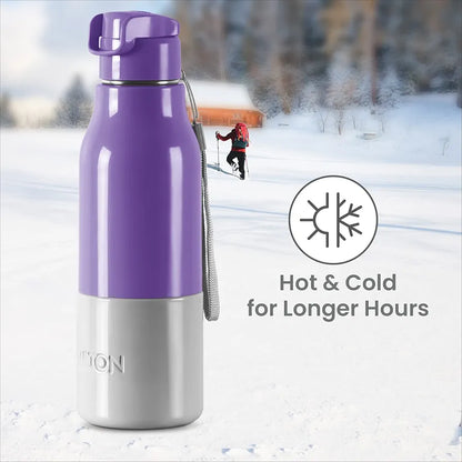 Milton Steel Sprint 900 Insulated Inner Stainless Steel Water Bottle Purple Hot or Cold Easy Grip Leak Proof School, Office ,Gym ,Hiking ,Treking ,Travel Bottle