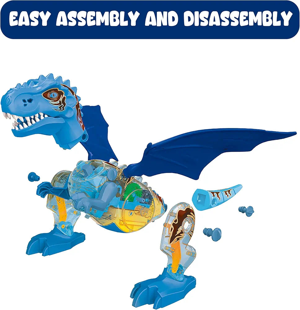 Transparent Gear Dinosaur Toy for Kids with 3D Lights Roaring Sound and Mist Spraying Feature Automatic Movable Joints Color