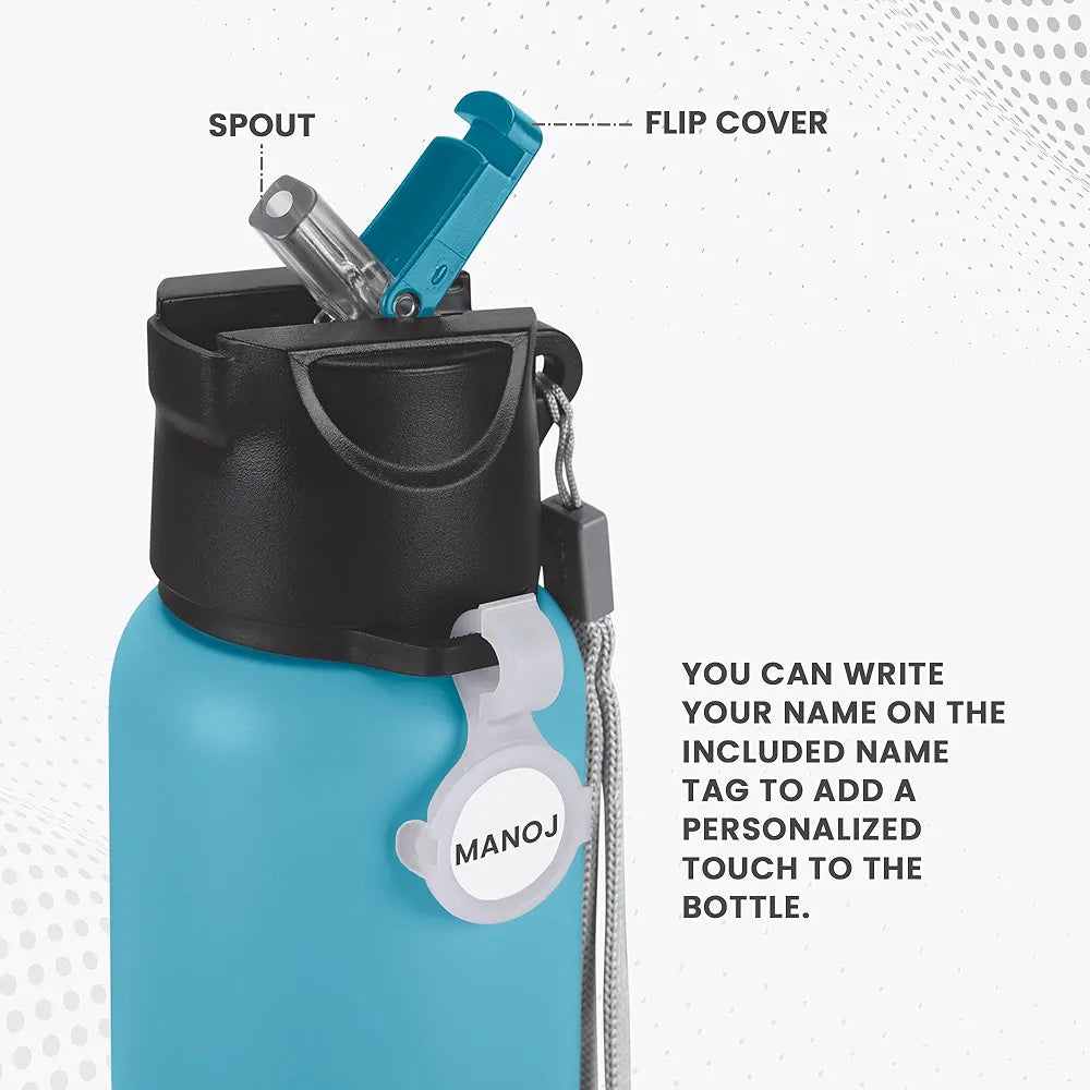 MILTON Sipstar 750 Stainless Steel Water Bottle with Sipper Lid, 690 ml Water Bottles, Single Walled, Leak-Proof, Rust-Free Steel Bottle, Easy Grip, Easy to Carry, Travel Bottle, Light Blue