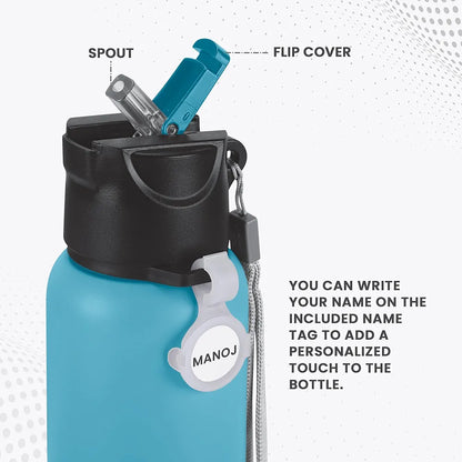 MILTON Sipstar 750 Stainless Steel Water Bottle with Sipper Lid, 690 ml Water Bottles, Single Walled, Leak-Proof, Rust-Free Steel Bottle, Easy Grip, Easy to Carry, Travel Bottle, Light Blue