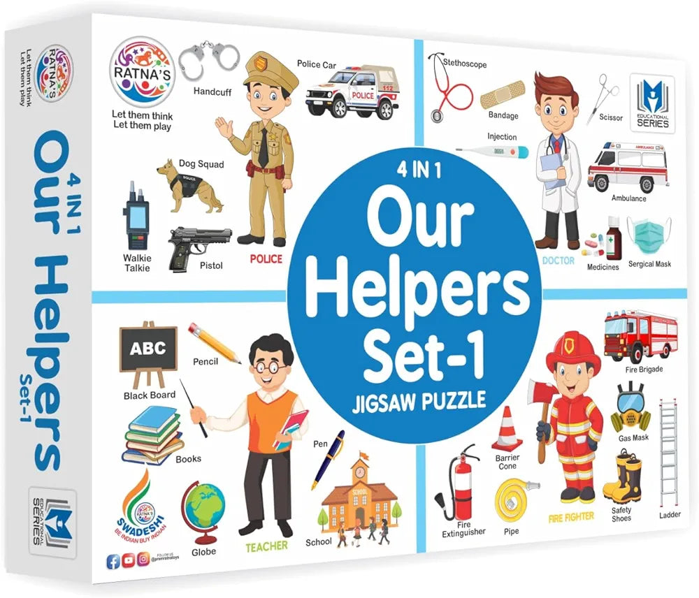 4 in 1 Our Helpers Set Jigsaw Puzzle for Kids for to educate and enhance learning skills to your kids