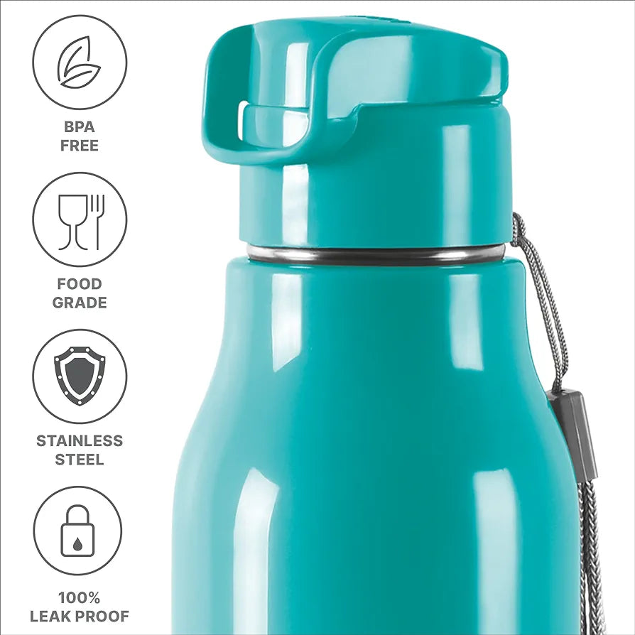 Milton Steel Sprint Insulated Inner Stainless Steel Water Bottle Hot and Cold Easy Grip Leak Proof School, Office,Gym ,Hiking ,Treking ,Travel Bottle