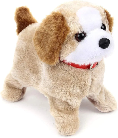 Cute and Attractive Barking Waging Tail Walking and Jumping Puppy Baby Toy Battery Operated Back Flip Jumping Dog with Sound and Music Best Gift for Toddlers and Kids