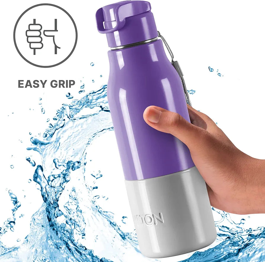 Milton Steel Sprint 900 Insulated Inner Stainless Steel Water Bottle Purple Hot or Cold Easy Grip Leak Proof School, Office ,Gym ,Hiking ,Treking ,Travel Bottle