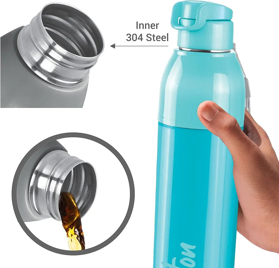 Milton Water Bottle Steel Convey 900 PU Insulated, Inner Stainless Steel Hot & Cold Bottle, 630 ml, Leak Proof, BPA Free, Ideal for Home, Office, Gym, Travelling Water Bottle