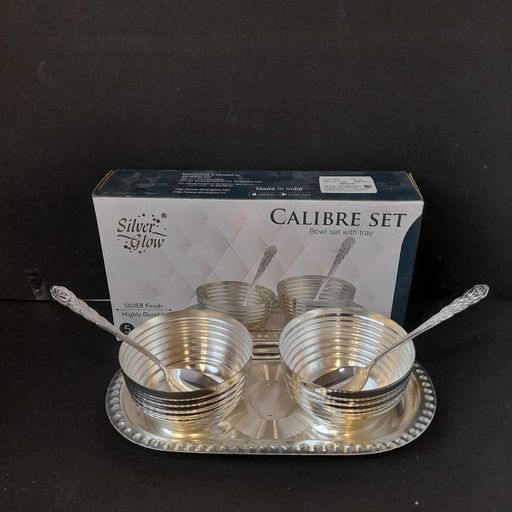 silver coated 2 bowls serving set