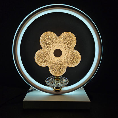 Classy elegant Attractive Modern Design Table Lamp With Aura Ring Shape Light With Flower Table Lamp