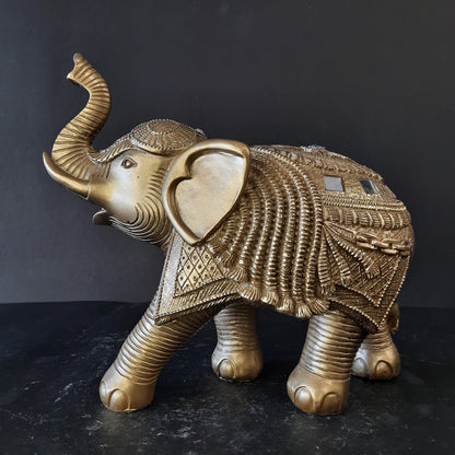 Golden elephant show piece