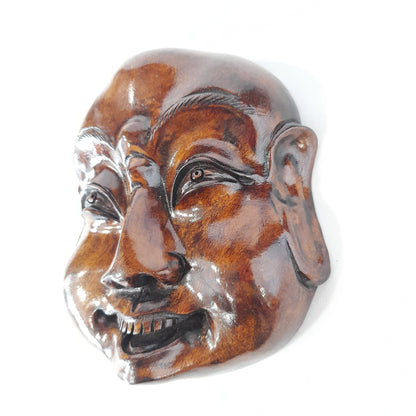 Wooden Laughing Budha Face