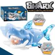 Musical Shark Toy with Light and Music Animal Simulation Model Bump and Go Action Toy for Kids