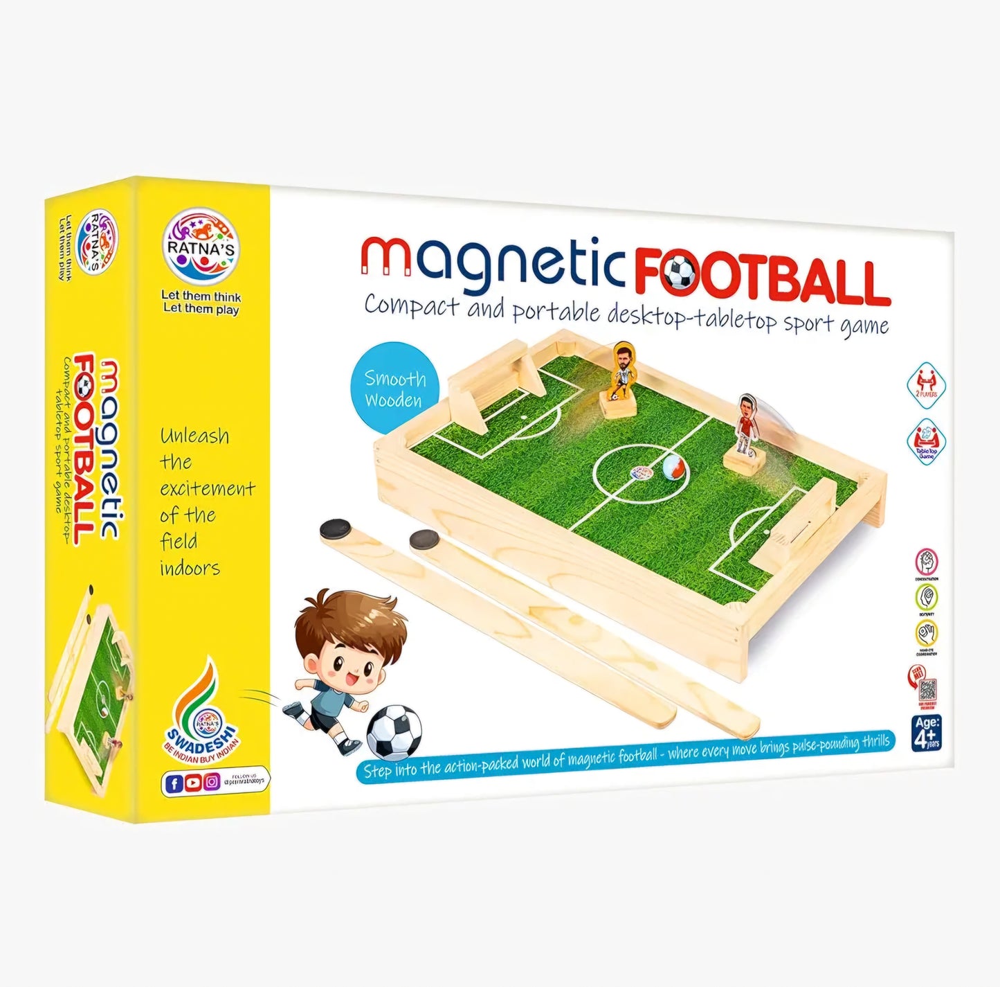 Wooden Multi Tabletop Indoor Portable Board Games for Kids and Family magnetic Football