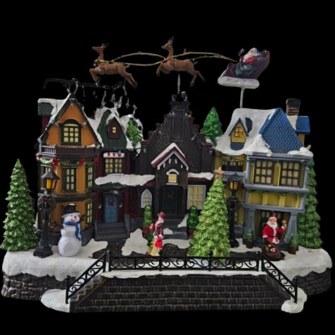 Christmas Village Mountain Houses with Lighted Musical Snow Village Collectible Building Perfect Addition to Your Christmas Indoor Decorations and Holiday Displays