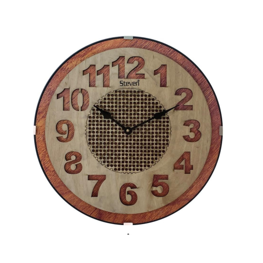 Wooden Fancy Wall Clock Steven Quartz SQ 1410