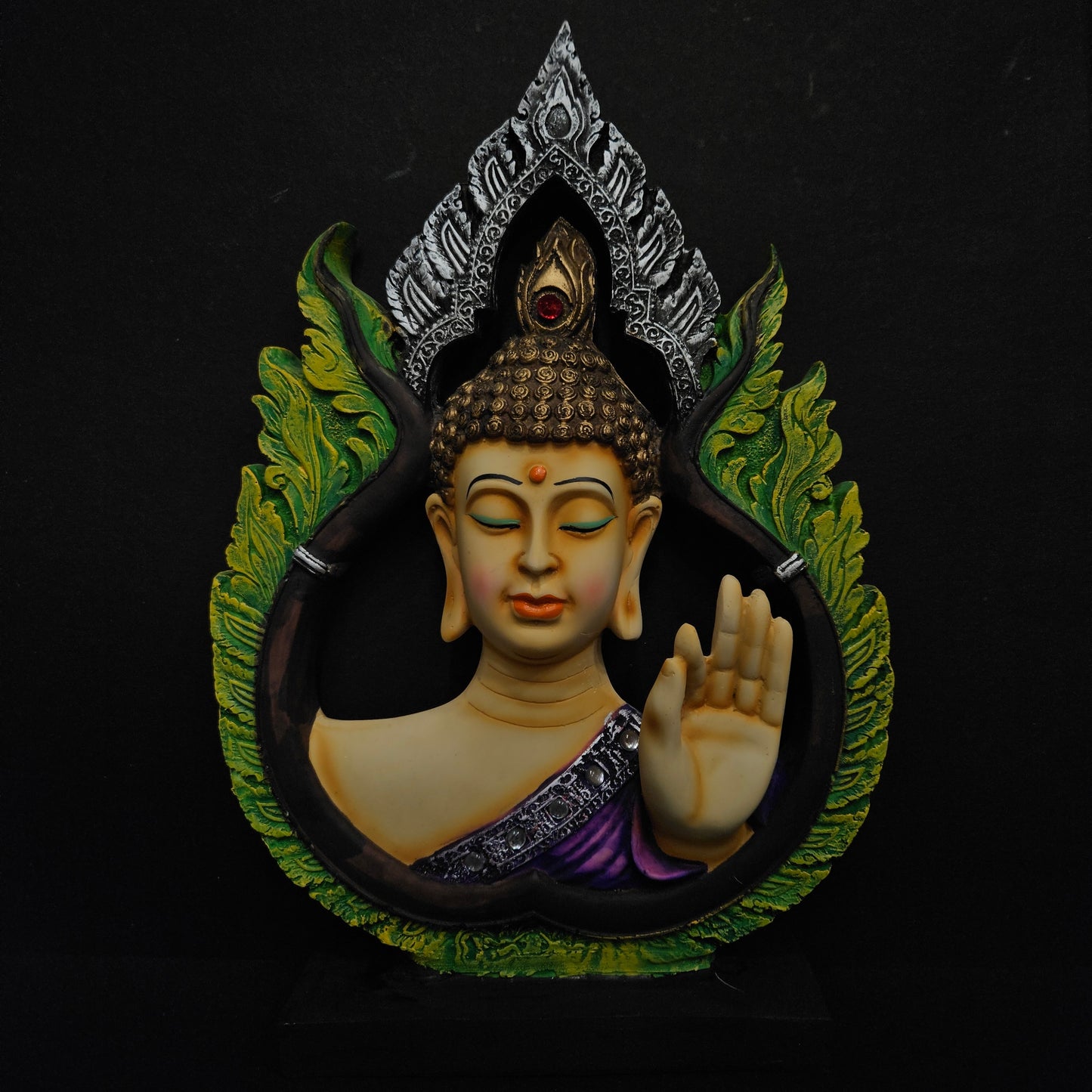 Buddha Panel Sculpture Statue Decorative Showpiece Collectible Figurine For Home and Office