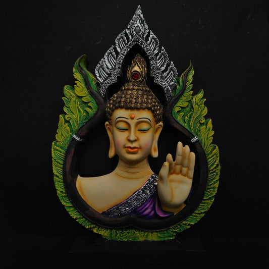 Buddha Panel Sculpture Statue Decorative Showpiece Collectible Figurine For Home and Office