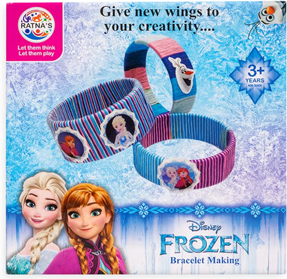 Disney Frozen Bracelet Making Kit using Colourful Tape String and Buttons for Kids