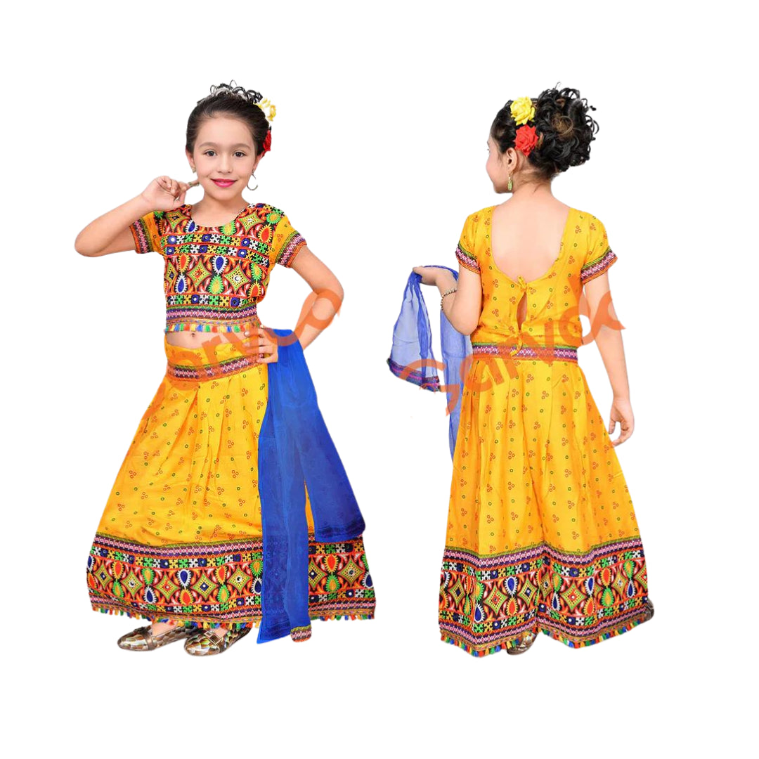 Gujrati Lahenga- Chaniya Choli (Yellow) - 24 No(4-6Years)