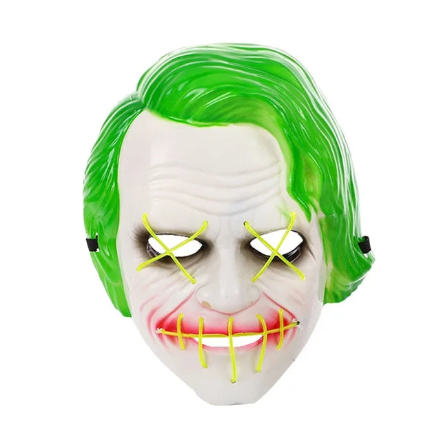 Clown With Green Hair Mask Pp Full Face Mask Costume Play Face Cover For Halloween