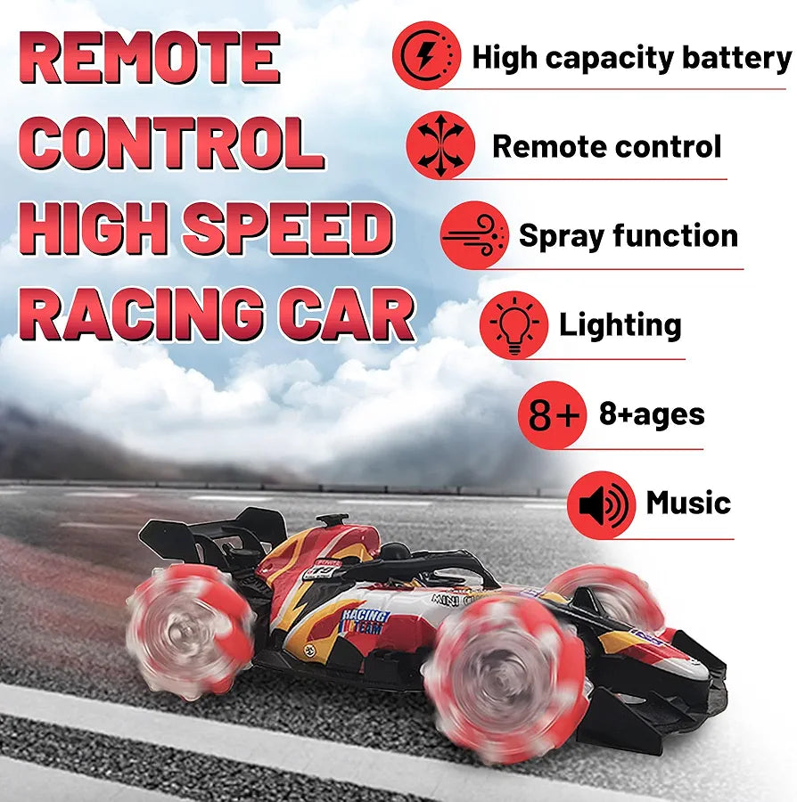 Racing Stunts 360 degree Rotating Drift RC Stunt Car with Lights and Sprays Rc Drift Car Suitable for 8 to 16 Years Old Boys and Girls Rc Toys Kids Birthday Gifts