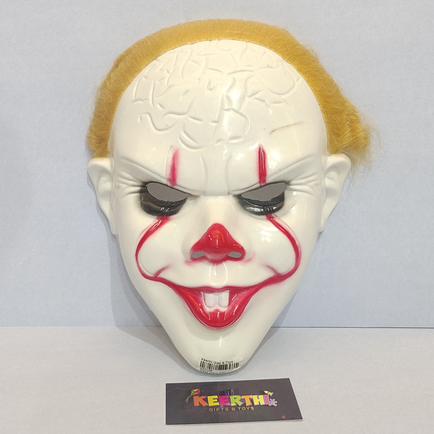 IT Clown mask for Halloween party with hair fur