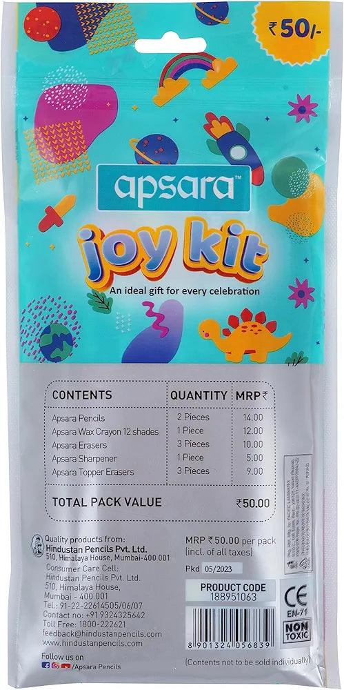 Apsara Joy Kit A Complete Collection of Stationery Kit An ideal option for gifting & personal use All Stationery Kit use for Exam & Daily perpose Ideal Gift Pack Back to School Kit Pack of 1