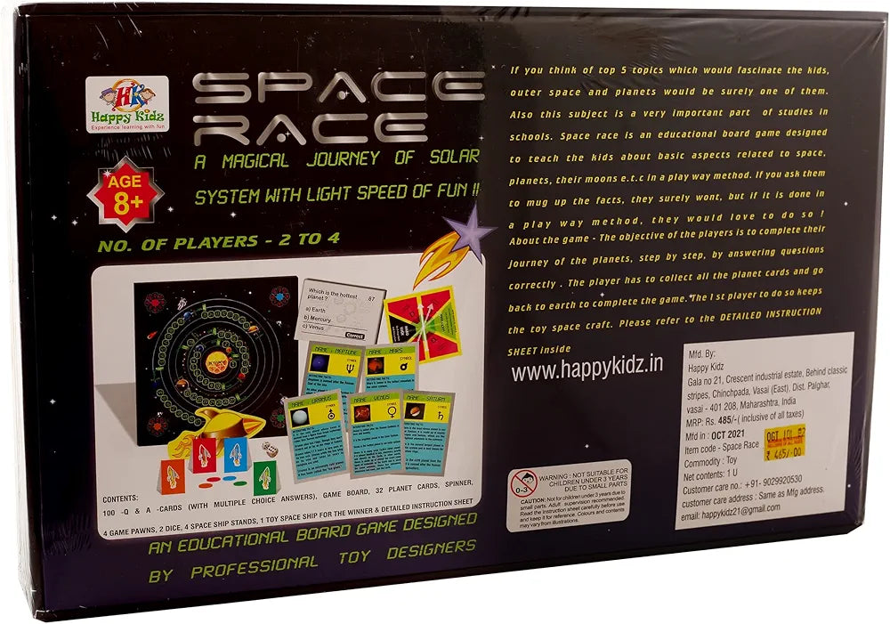 SPACE RACE An Educational Board Game A MAGICAL JOURNEY SOLAR SYSTEM WITH LIGHT SPEED OF FUN.