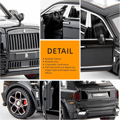 Rolls Royce Cullinan Car Model, Diecast Pull Back Car Toy car, Doors Open, Light and Sound, Boys Toys Kids Adults Gifts