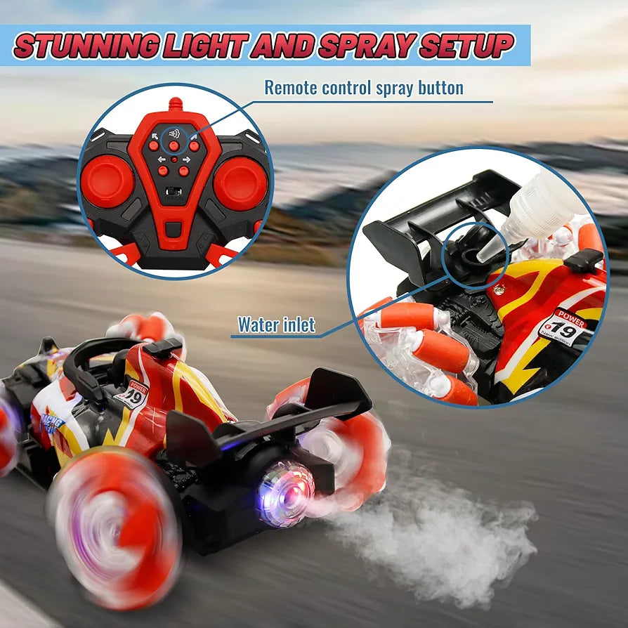 Racing Stunts 360 degree Rotating Drift RC Stunt Car with Lights and Sprays Rc Drift Car Suitable for 8 to 16 Years Old Boys and Girls Rc Toys Kids Birthday Gifts