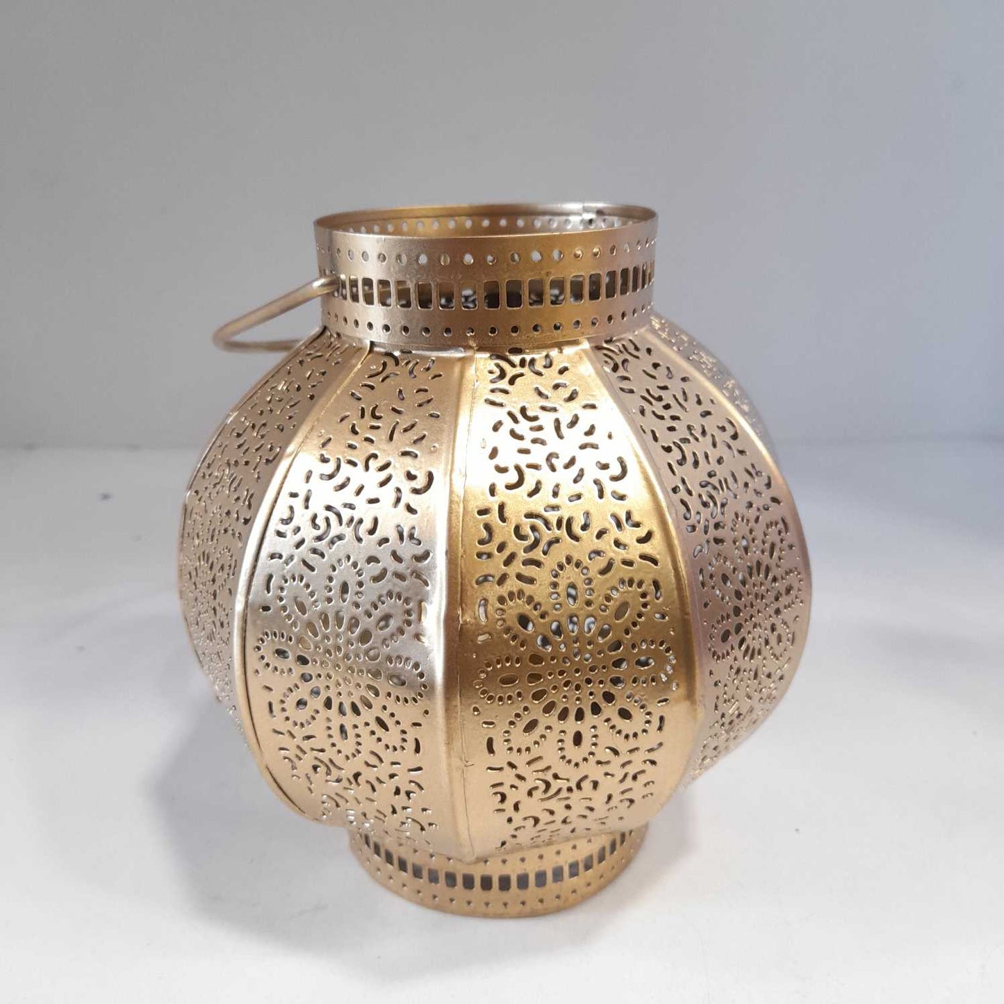 Decorative metal diya lantern t-light candle holder for diwali