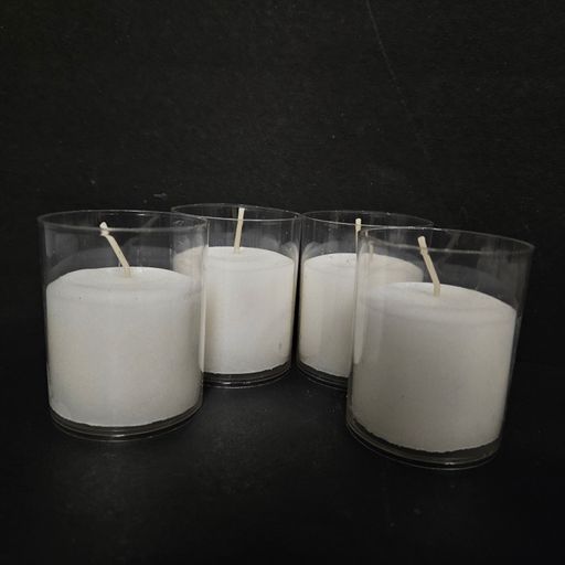 Pure wax with glass t-light candle pack of 4 piece set