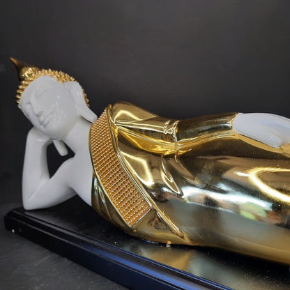 Sleeping Buddha gold and white