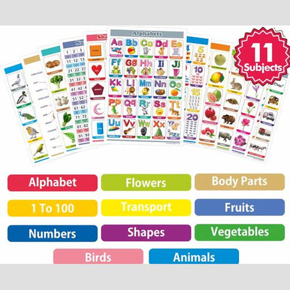 Look and learn big size 11 subjects learning educational calendar for kids