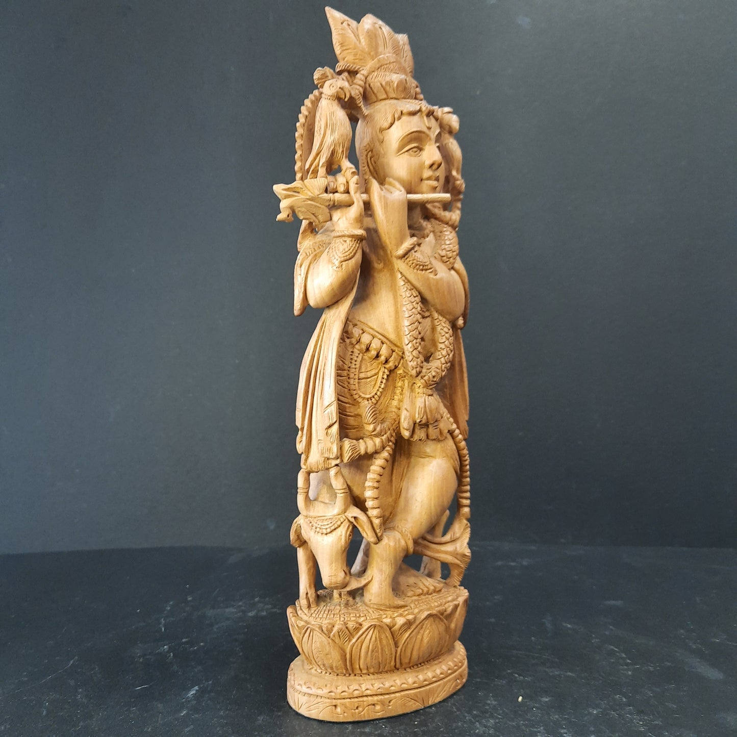 Wooden Krishna Standing Super Fine