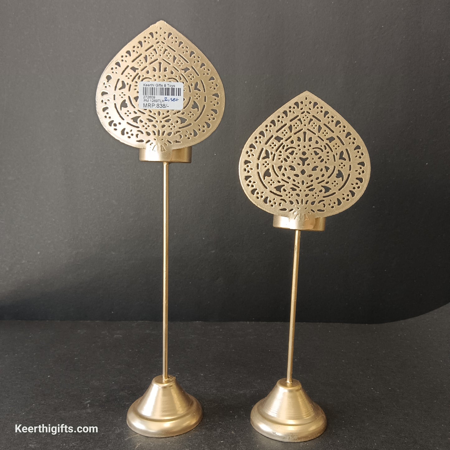 2 piece set candle and Diya stand