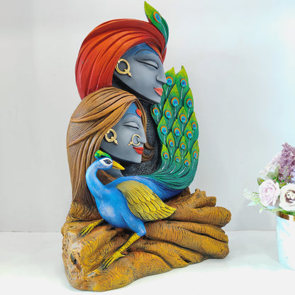 Radha Krishna with 3D Peacock