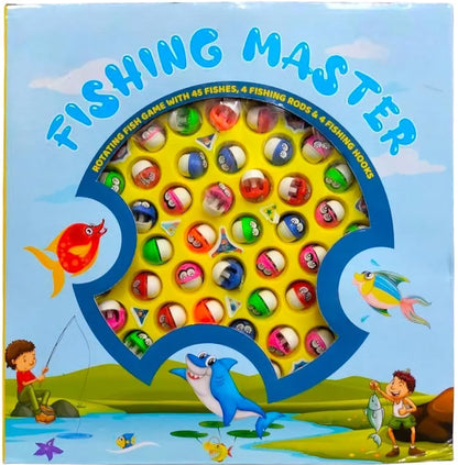 Fishing master Rotating Fish game with 21 fishes 4 Fishing Rods and 4 Fishing hooks